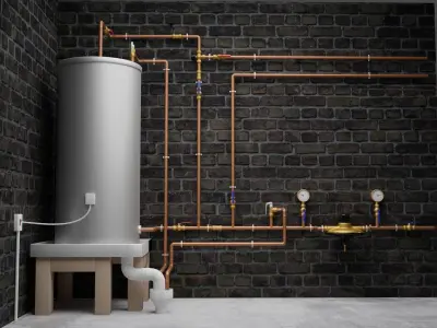 Plumbing Hot Water Heater Engineering 3D model