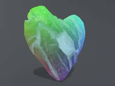 Broken Heart Low-poly 3D model