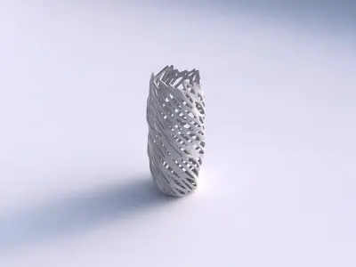 Vase twisted hexagon and twisted organic lattice 3 3D print model