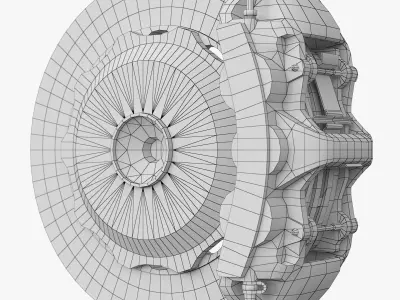 Brakes Brembo 6 Pots Low Poly Low-poly 3D model