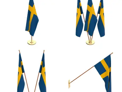 Sweeden Flag Pack 3D model
