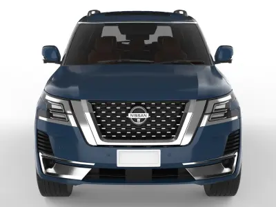 Nissan Patrol Dark blue Low-poly 3D model