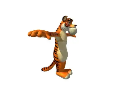 Cartoon Tiger 3D Low-poly 3D model