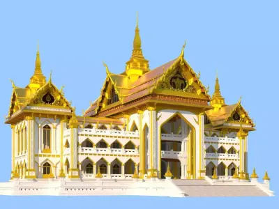 Southeast Asian Luxury Hotel 3D Model 3D model