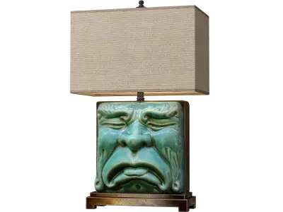 Modern Decor Statuette Tragedy Mask Sculpture Table Lamp 3D model