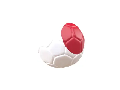 Japan Flag Soccer Ball v1 001 Low-poly 3D model