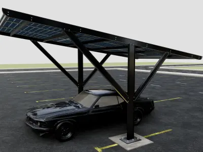 Y TYPE MODERN SOLAR CARPORT TYPE-6 3D model