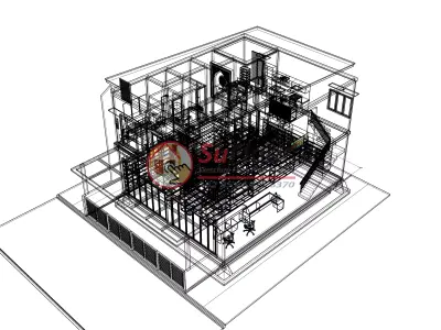 House 9x14m code 599 - Sketchup 3D model 3D model 3D model