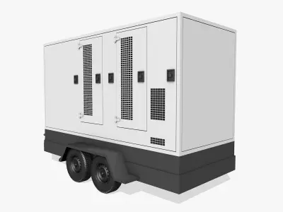 White Trailer Generator 3D model