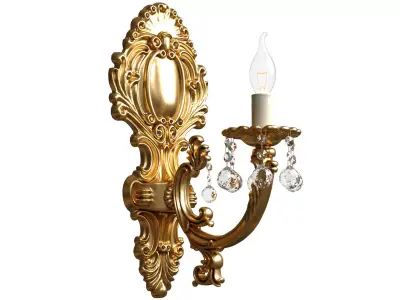 Golden Sconce in classic style with crystals Crystal Wall lamp 3D model