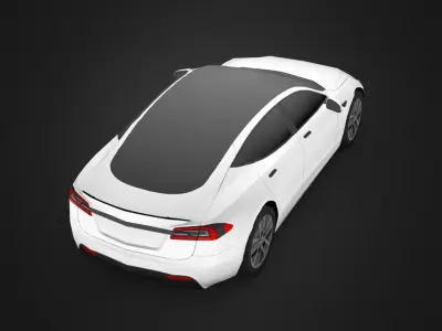 Tesla Model S Plaid Low-poly 3D model