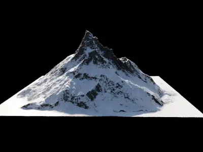 FREE Single mountain snow landscape piece 3D model Free 3D model