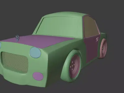 car model cartoon Low-poly 3D model