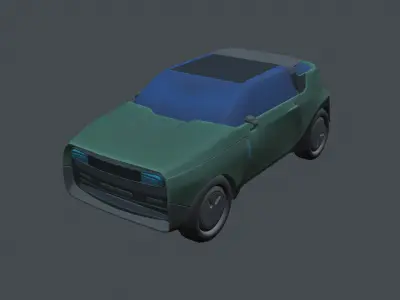 Futuristic stylized hatchback Low-poly 3D model