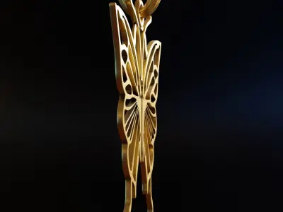 Butterfly Stylized Pendant Amulet Necklace Design 3D print model