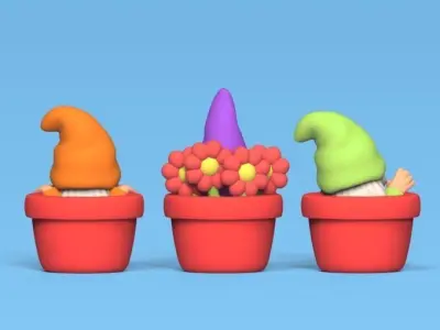 Gnomes Pots 3D print model