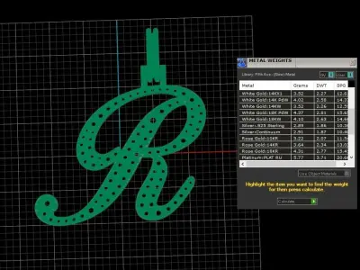 Initial Letter R Necklace Pendant Alphabet Pendant 3D print model