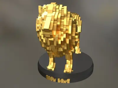 Parametric Lion Low-poly 3D model