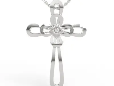 Simple Diamond Cross Pendant 3D print model
