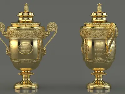 Wimbledon Cups Men 3D model