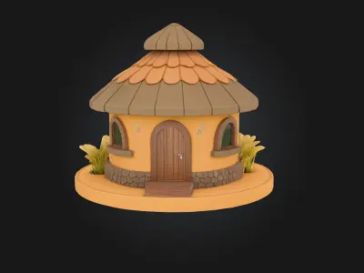 Cozy Hut  Handcrafted Rustic Shelter 3D Model 3D model