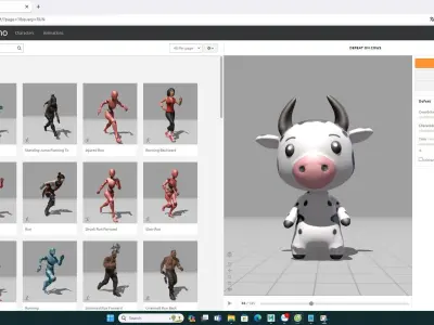 Cow low poly animated v001  Low-poly 3D model