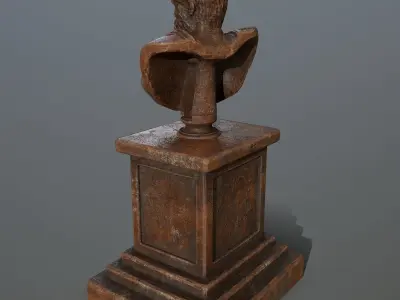 hercules bust of roman man Low-poly 3D model