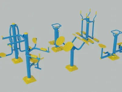 Outdoor Fitness Collection Low-poly 3D model purchase