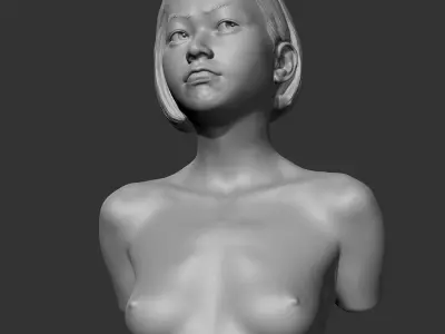 HD girl bust M 3D print model 3D print model