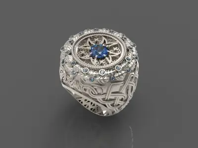 MAN RING MALTIC CROSS N -181 3D print model