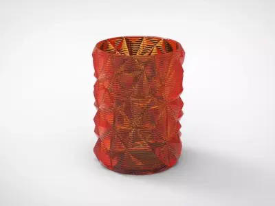 Faceted Cylindrical Vase 3D model