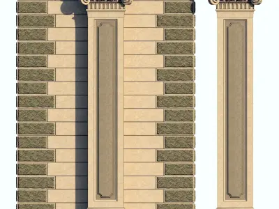 Restoration Detail 1 - Column and Pilaster 3D model