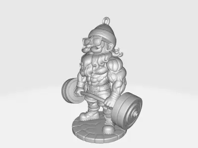 Muscle Santa Claus Christmas Bodybuilder Santa Ornament  3D print model
