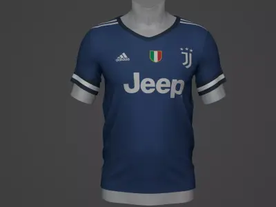juventus Football Jersey T-Shirt - Soccer Kit Low-poly 3D model