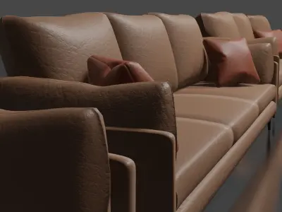 leather sofa ready for design interior Free 3D model