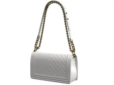 Boy Handbag White Leather  Low-poly 3D model