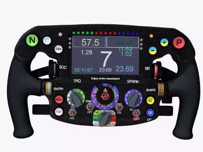 VF16 Steering Wheel Low-poly 3D model