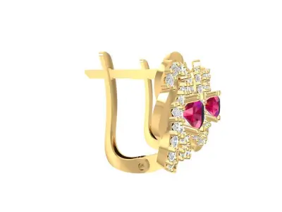 Luxury Floral Gemstone Earrings for Women Jewelry  1759 3D print model