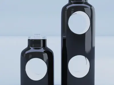 Black Containter Glass 3D model