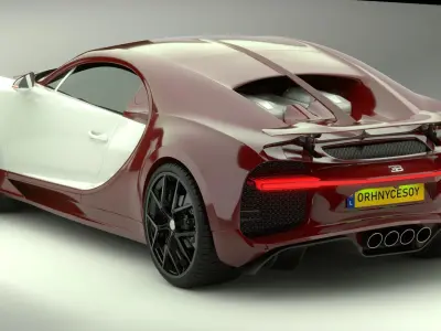 Bugatti Chiron Sport 2021 White 3D model