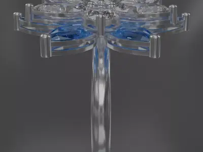 six leaf flower ring silve 3D model jewelry 3D model