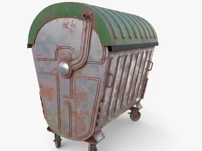 Dumpster v5 weathered Low-poly 3D model