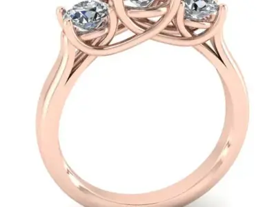 free 3 diamond engagement jewelry ring Free 3D print model