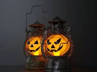 Old kerosene lamps for halloween 3D model