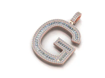 alphabets pendent initial pendent 3D print model