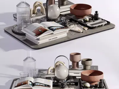 Set decorative 001  Low-poly 3D model