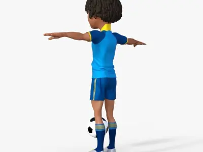 Cartoon Football player Rigged 3D model