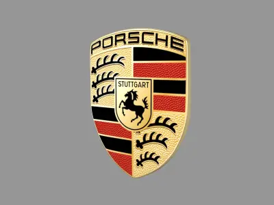 Porsche logo Low-poly 3D model