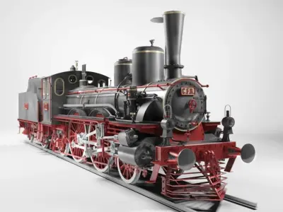 Orleans 1893 Steam Locomotive 3D model