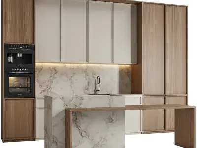 Modern kitchen and decorations and small appliances 3D Model Collection